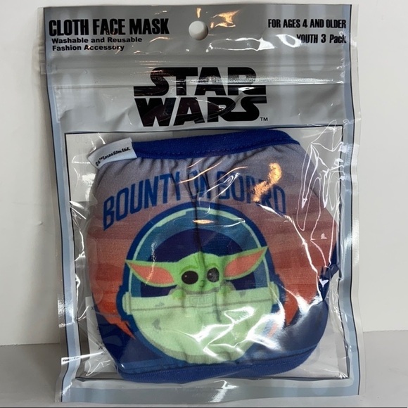 Disney The CHILD Cloth Face Mask Youth 3 PC Set - Picture 1 of 4
